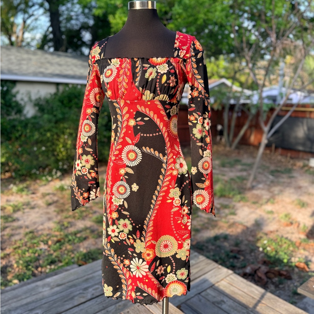 2000s Y2K Nouvida Floral Mesh Dress